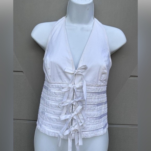 I.N.C. White Halter Top with Bow Details vintage - Picture 1 of 3